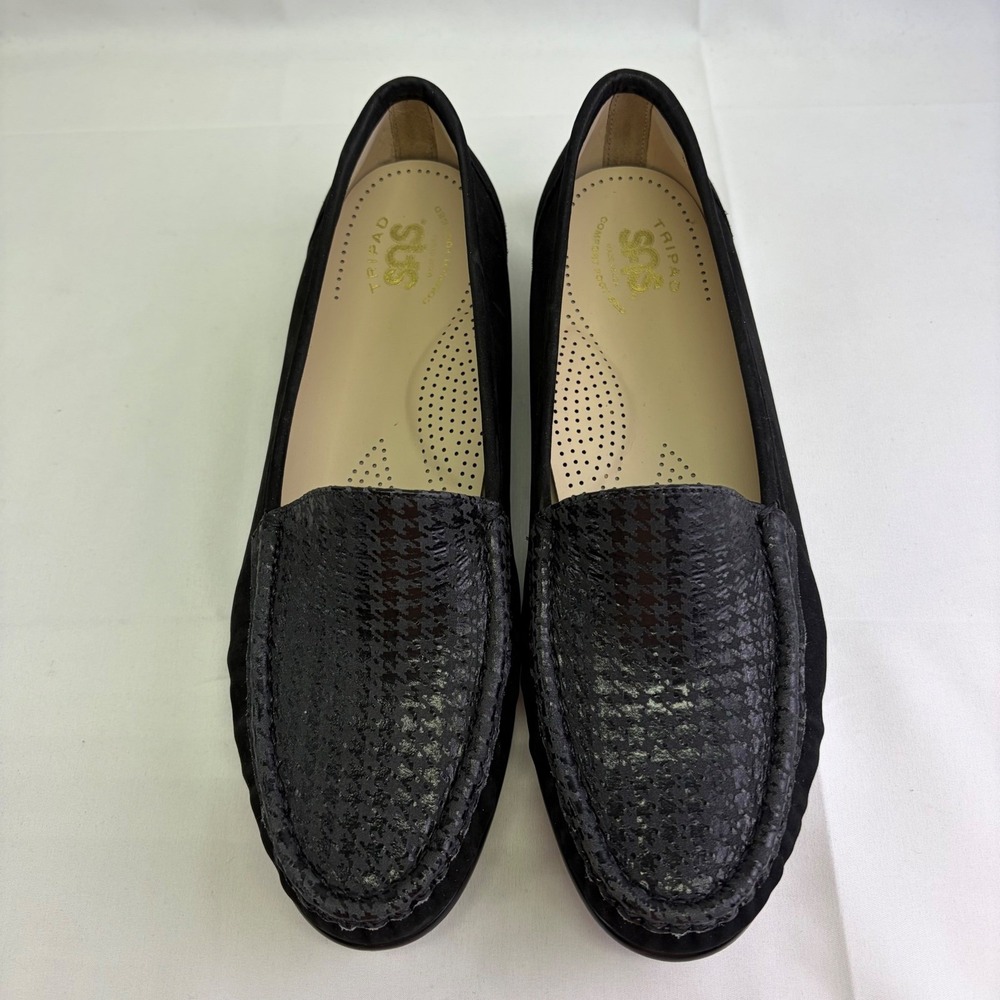 SAS Simplify Everyday Shoe Loafer Black Tetris Women's 10 M Flats Comfort New‎
